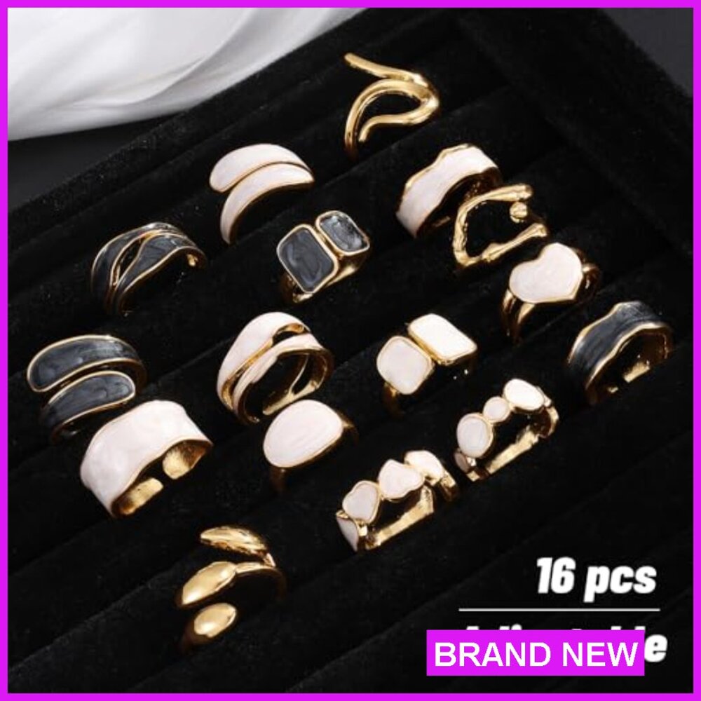 Stackable Dainty Adjustable Rings Set Trendy Mini… - image 5